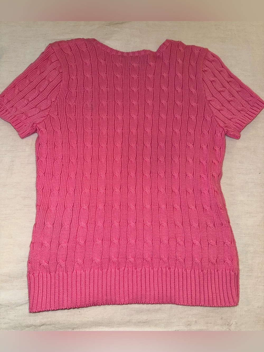 Ralph Lauren Sport Pink Cable-Knit Crewneck Sweater - Picture 4 of 4